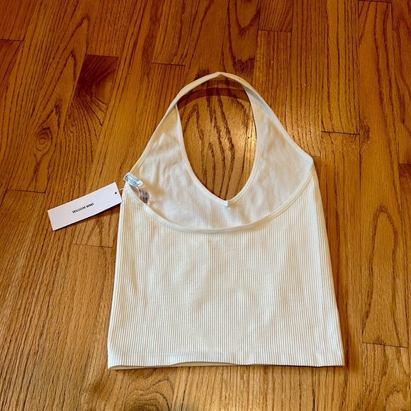 Off white Ribbed Halter - Picture 2 of 2